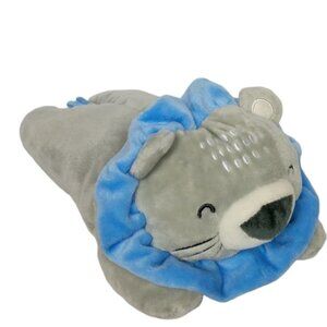 Cudlie Lion Mane Baby Toy Lovey Plush 10.5" Blue Gray